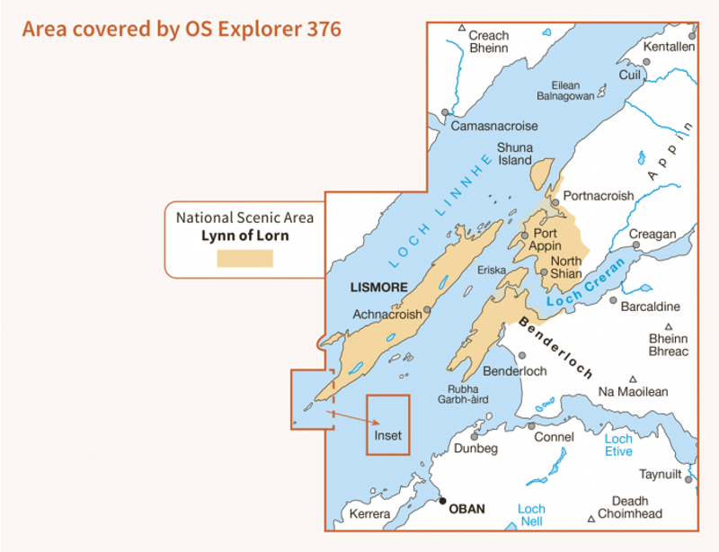 OS Explorer Map 376 - Oban and North Lorn-1